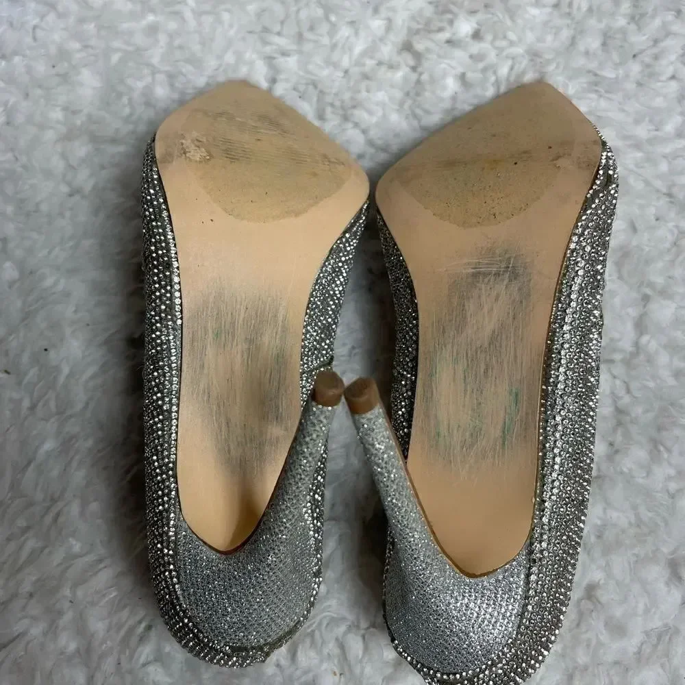 Steve Madden Alary Rhinestone slip on heels pointed toe size 7.5M